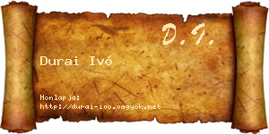 Durai Ivó névjegykártya